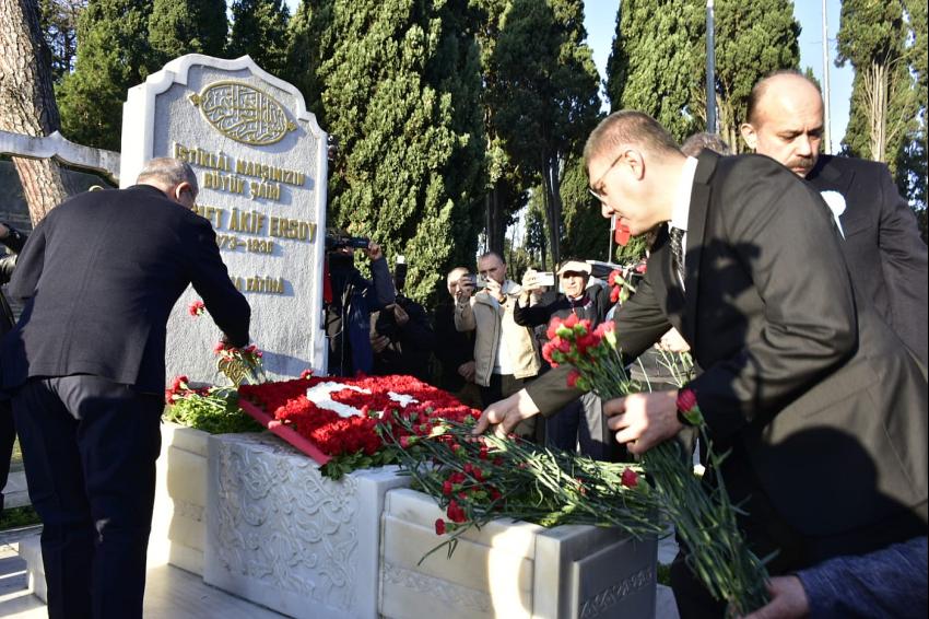 Milli Şairimiz Mehmet Akif Mezarı Başında Anıldı