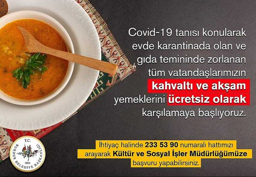 Burdur Belediyesi’nden karantinadaki vatandaşlara yemek desteği