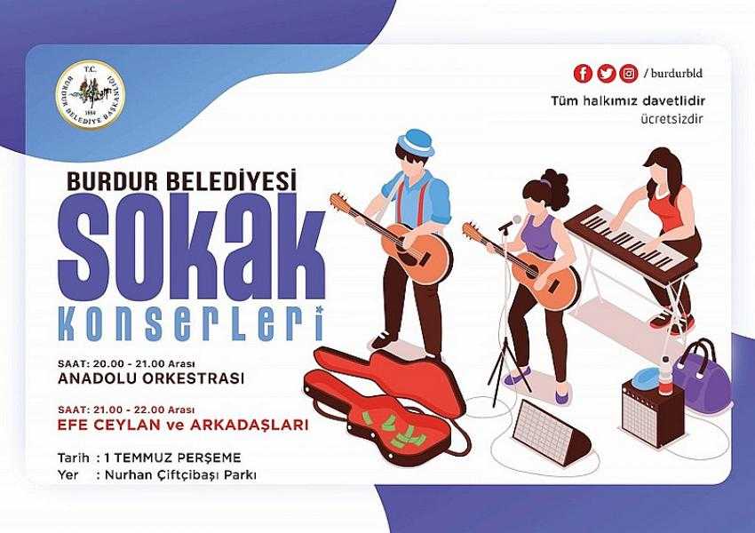 Burdur'da Sokak Konserleri Başlıyor