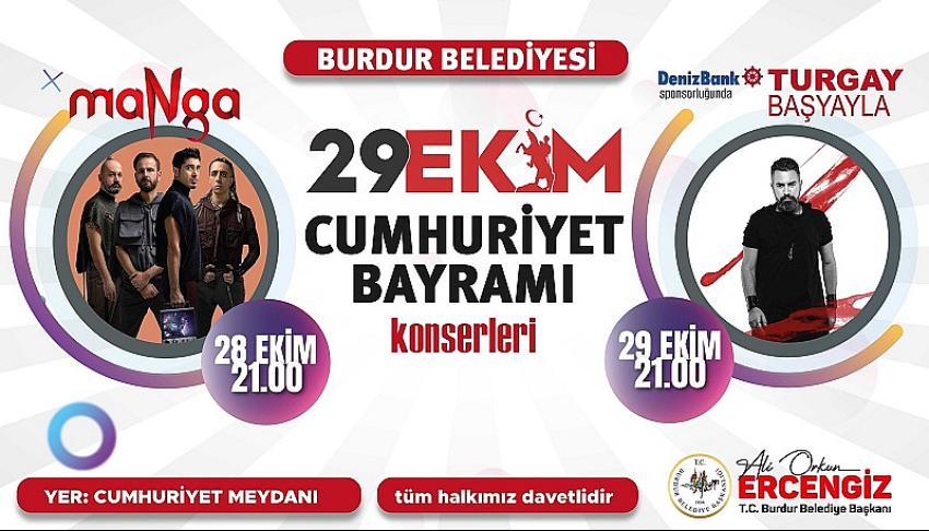 Burdur’da Cumhuriyet Bayramı Coşkusu: Manga ve Turgay Başyayla Konserleri