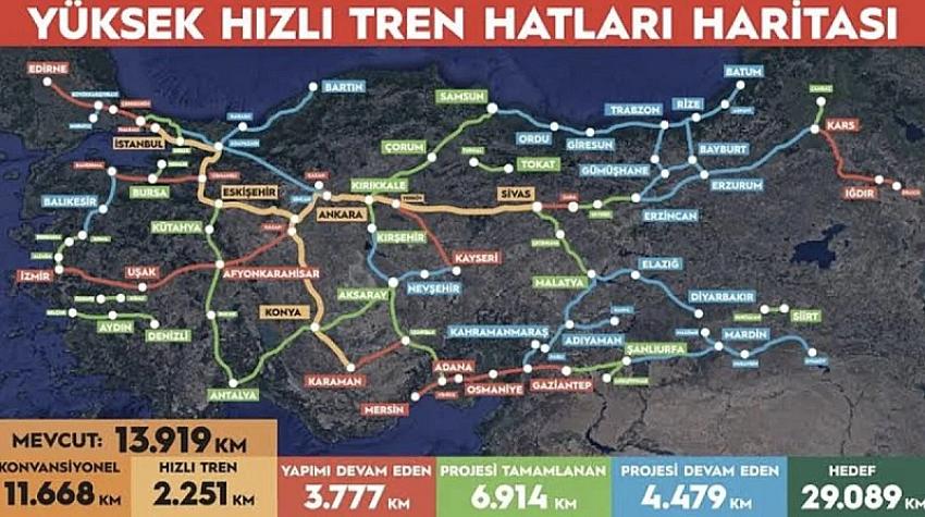 Hızlı Tren Projesi İçin İşte Harita