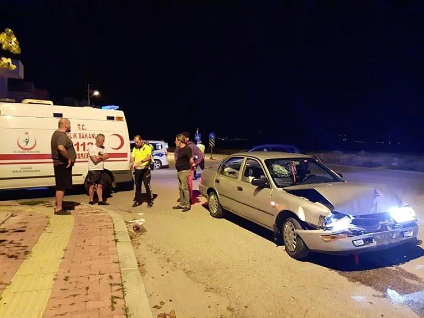 Burdur’da kontrolden çıkan otomobil park halindeki ticari araca çarptı: 1 yaralı