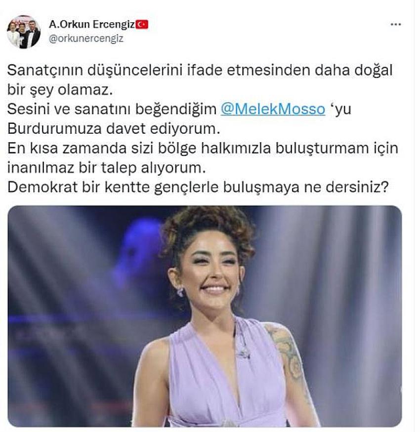 Melek Mosso'ya Burdur Belediye Başkanı Ercengiz'den davet