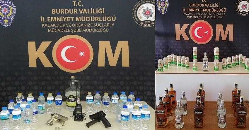 Burdur'da Rekor Düzeyde Kaçak Alkol Yakalandı