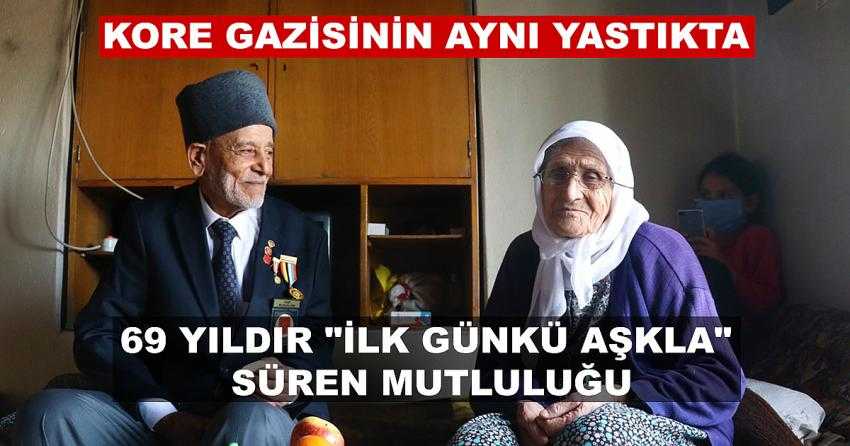 KORE GAZİSİNİN AYNI YASTIKTA 69 YILDIR “İLK GÜNKÜ AŞKLA” SÜREN MUTLULUĞU