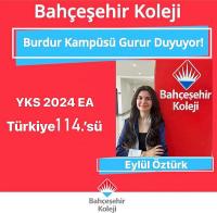 YKS 2024 EA Burdur 1.si  Türkiye 114.sü Bahçeşehir Kolejinden…