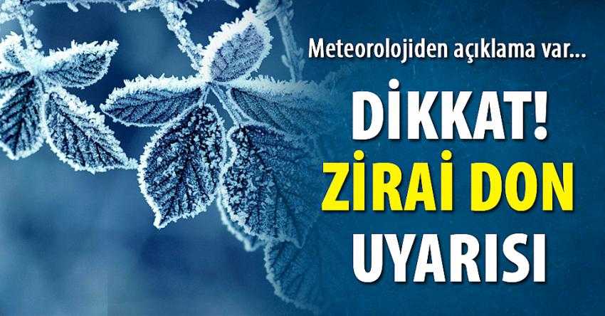 Burdur'da 3 Günlük Zirai Don Uyarısı