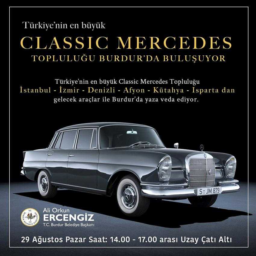 Classic Mercedes Topluluğu Burdur’da Buluşuyor