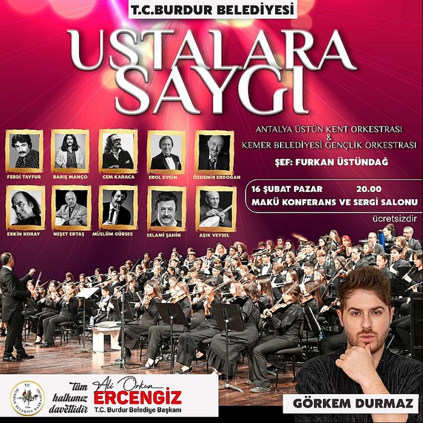 Burdur Belediyesinden “Ustalara Saygı” Konseri